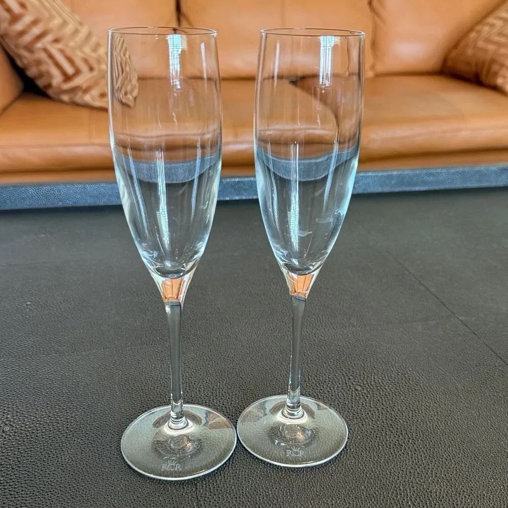 RCR Elegant Clear Champagne Flutes set of two